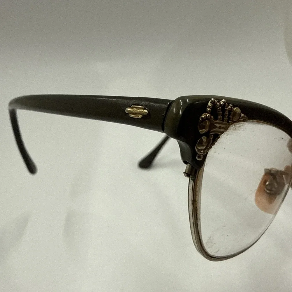 **FRAME ONLY** Vintage Art-Craft U.S.A. Cateye Browline Eyeglasses Alum‎